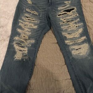 Blank NYC Women's Distressed Boyfriend Jeans - Blue